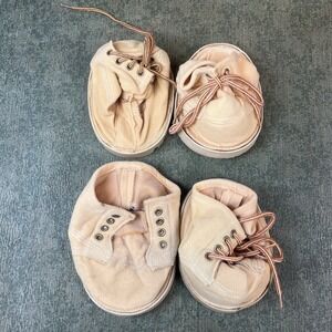 Furskins Teddy Bear boots vintage camel brown hiking high tops booties 2 pairs